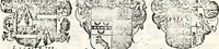 An illustration from Historia insignium illustrium sev Operis heraldici pars specialis : continens delineationem insignium plerorumque regum, ducum principum, comitum & baronum in cultiori Europa, cum explicatione singularum tesserarum, & multis ad familiarum decora titulos atque jura spectantibus, nec non tabulis aeneis scuta galeasq : in opere explicata obtutui exponentibus & indicibus necessariis (1680)