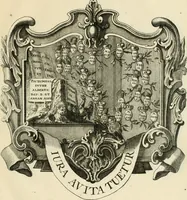 Picture 41 of 44 from Historica notitia rerum Boicarum : symbolis ac figuris aeneis illustrata : in funere Caroli VII. Romanorum Imperatoris semp. aug. virtutum triumpho, solemnium quondam occasione exequiarum, accommodata : cui accedit in fine oratio funebris in laudem optimi ejusdem Caesaris, anno 1745 habita (1746), leaf 106
