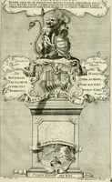 An illustration from Historica notitia rerum Boicarum : symbolis ac figuris aeneis illustrata : in funere Caroli VII. Romanorum Imperatoris semp. aug. virtutum triumpho, solemnium quondam occasione exequiarum, accommodata : cui accedit in fine oratio funebris in laudem optimi ejusdem Caesaris, anno 1745 habita (1746)