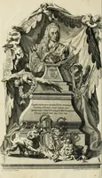 An illustration from Historica notitia rerum Boicarum : symbolis ac figuris aeneis illustrata : in funere Caroli VII. Romanorum Imperatoris semp. aug. virtutum triumpho, solemnium quondam occasione exequiarum, accommodata : cui accedit in fine oratio funebris in laudem optimi ejusdem Caesaris, anno 1745 habita (1746)