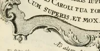 An illustration from Historica notitia rerum Boicarum : symbolis ac figuris aeneis illustrata : in funere Caroli VII. Romanorum Imperatoris semp. aug. virtutum triumpho, solemnium quondam occasione exequiarum, accommodata : cui accedit in fine oratio funebris in laudem optimi ejusdem Caesaris, anno 1745 habita (1746)
