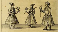 An illustration from Historiarum Orientalis Indiae tomus XII in tres libros siue tractatus distributus. : Quorum primus continet descriptiones chorographicas & topographicas regnorum, provinciarum, insularum, vrbium, castellorum, emporiorum montium atque fluviorum, totius illius continentis, quae vulgo Orientalis Indiae nomine censetur: imprimis Chersonesi Aureae, Sinarum, Iaponum, Sinus Perfici & Gangetici, Oceani Eoi & littoris Africani: adiectis incolarum moribus & ritibus, ipsiusque soli ingenio & natura. Secundus habet narrationes exquisitas aliquot nauigationum & expeditionum marinarum, ab Anglis Batauisque potissimum, in omnes illas Orientis & Austri partes susceptarum, vt & praeliorum aliquot naualium vario euentu commissorum: quibus accessit periplus orbis terrae, à Iacobo Eremita, Nauarcho Batauo absolutus: quae historia incipit ab anno An. C. M. DC. XIII. terminaturque initiis anni M. DC. XXVI. Tertius tribuitur descriptioni quarundam septentrionalium regionum atque insularum, ante non satis cognitarum, nempe partis Scythiae, Moscoviae, quae magna pars est Sarmatiae Europae & Asiaticae, nec non Samogetiae, Islandae, Gronlandiae & aliarum, quarum plenior notitiae, expeditionibus Nauarchorum felici industria in eas orbis partes confectis, ad nos peruenit: à primis Aquilonarium nauigationum initiis ad nostra tempora. I. Ludouicus Gotofridus ex Anglico et Belgico sermone in Latinum transtulit, nouis accessionibus locupletauit, ordinem & concinnitatem addidit: non sine tabulis chorographicis & figuris aeneis, vnde lumen toti historiae (1628)
