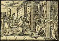 An illustration from Historiarvm memorabilivm ex Exodo, sequentibusq́ [] libris descriptio (1558)