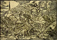 Picture 108 of 134 from Historiarvm memorabilivm ex Exodo, sequentibusq́ [] libris descriptio (1558), leaf 121
