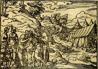 Picture 47 of 134 from Historiarvm memorabilivm ex Exodo, sequentibusq́ [] libris descriptio (1558), leaf 57