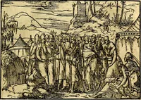 An illustration from Historiarvm memorabilivm ex Exodo, sequentibusq́ [] libris descriptio (1558)