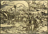 An illustration from Historiarvm memorabilivm ex Exodo, sequentibusq́ [] libris descriptio (1558)