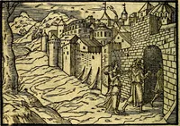 An illustration from Historiarvm memorabilivm ex Exodo, sequentibusq́ [] libris descriptio (1558)