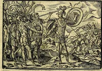 Picture 84 of 134 from Historiarvm memorabilivm ex Exodo, sequentibusq́ [] libris descriptio (1558), leaf 96