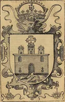 An illustration from Historias de idacio obispo : qve escrivio poco antes qve España se perdiese. De Isidoro, Obispo de Badajoz ... De Sebastiano, Obispo de Salamanca ... De Sampiro, Obispo de Astorga ... De Pelagio, Obispo de Ouiedo ... Nunca hasta agora impressas, con otras notas tocantes a estas historias, y reyes dellas. (1615)