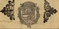 An illustration from Historias de idacio obispo : qve escrivio poco antes qve España se perdiese. De Isidoro, Obispo de Badajoz ... De Sebastiano, Obispo de Salamanca ... De Sampiro, Obispo de Astorga ... De Pelagio, Obispo de Ouiedo ... Nunca hasta agora impressas, con otras notas tocantes a estas historias, y reyes dellas. (1615)