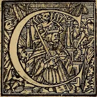 An illustration from Historias de idacio obispo : qve escrivio poco antes qve España se perdiese. De Isidoro, Obispo de Badajoz ... De Sebastiano, Obispo de Salamanca ... De Sampiro, Obispo de Astorga ... De Pelagio, Obispo de Ouiedo ... Nunca hasta agora impressas, con otras notas tocantes a estas historias, y reyes dellas. (1615)