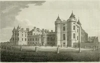 An illustration from A descriptive and historical account of various palaces and public buildings (English and foreign) : with biographical notices of their founders, and other eminent persons (1821)