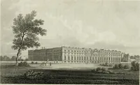 An illustration from A descriptive and historical account of various palaces and public buildings (English and foreign) : with biographical notices of their founders, and other eminent persons (1821)