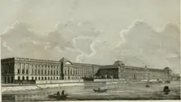 An illustration from A descriptive and historical account of various palaces and public buildings (English and foreign) : with biographical notices of their founders, and other eminent persons (1821)