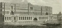 An illustration from A descriptive and historical account of various palaces and public buildings (English and foreign) : with biographical notices of their founders, and other eminent persons (1821)