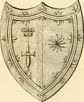 An illustration from Historical anecdotes of heraldry and chivalry : tending to shew the origin of many English and foreign coats of arms, circumstances and customs (1795)