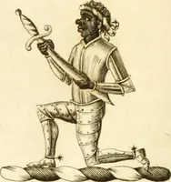 An illustration from Historical anecdotes of heraldry and chivalry : tending to shew the origin of many English and foreign coats of arms, circumstances and customs (1795)