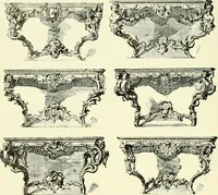 An illustration from An historical guide to French interiors, furniture, decoration, woodwork & allied arts during the last half of the seventeenth century, the whole of the eighteenth century, and the earlier part of the nineteenth (1903)