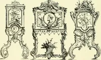 An illustration from An historical guide to French interiors, furniture, decoration, woodwork & allied arts during the last half of the seventeenth century, the whole of the eighteenth century, and the earlier part of the nineteenth (1903)