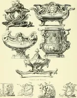 An illustration from An historical guide to French interiors, furniture, decoration, woodwork & allied arts during the last half of the seventeenth century, the whole of the eighteenth century, and the earlier part of the nineteenth (1903)