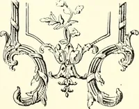 An illustration from An historical guide to French interiors, furniture, decoration, woodwork, & allied arts during the last half of the seventeenth century, the whole of the eighteenth century, and the earlier part of the nineteenth (1900)