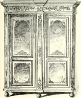 An illustration from An historical guide to French interiors, furniture, decoration, woodwork, & allied arts during the last half of the seventeenth century, the whole of the eighteenth century, and the earlier part of the nineteenth (1900)