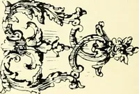 An illustration from An historical guide to French interiors, furniture, decoration, woodwork, & allied arts during the last half of the seventeenth century, the whole of the eighteenth century, and the earlier part of the nineteenth (1900)