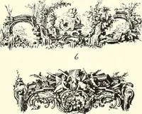 An illustration from An historical guide to French interiors, furniture, decoration, woodwork, & allied arts during the last half of the seventeenth century, the whole of the eighteenth century, and the earlier part of the nineteenth (1900)