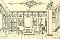An illustration from An historical guide to French interiors, furniture, decoration, woodwork, & allied arts during the last half of the seventeenth century, the whole of the eighteenth century, and the earlier part of the nineteenth (1900)