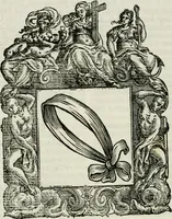 An illustration from Historie cronologiche dell' origine degl' ordini militari e di tutte le religione caualleresche infino ad hora instituite nel mondo : insegne, croci, stendardi, habiti capitolari ò di ceremonia, statuti, e constituzioni di cadaun'ordine : guerre campali e nauali, azioni, fatti celebri, & imprese de caualieri; confederazioni, trattati, paci, & auuenimenti per difesa del Nome Christiano, e propagazione della fede cattolica : serie di tutti i prencipi gran maestri, ordini di dame, e degl' infedeli &c. con le loro diuise (1692)