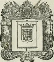 An illustration from Historie cronologiche dell' origine degl' ordini militari e di tutte le religione caualleresche infino ad hora instituite nel mondo : insegne, croci, stendardi, habiti capitolari ò di ceremonia, statuti, e constituzioni di cadaun'ordine : guerre campali e nauali, azioni, fatti celebri, & imprese de caualieri; confederazioni, trattati, paci, & auuenimenti per difesa del Nome Christiano, e propagazione della fede cattolica : serie di tutti i prencipi gran maestri, ordini di dame, e degl' infedeli &c. con le loro diuise (1692)