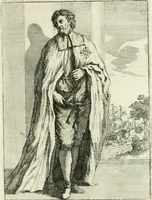 An illustration from Historie cronologiche dell' origine degl' ordini militari e di tutte le religione caualleresche infino ad hora instituite nel mondo : insegne, croci, stendardi, habiti capitolari ò di ceremonia, statuti, e constituzioni di cadaun'ordine : guerre campali e nauali, azioni, fatti celebri, & imprese de caualieri; confederazioni, trattati, paci, & auuenimenti per difesa del Nome Christiano, e propagazione della fede cattolica : serie di tutti i prencipi gran maestri, ordini di dame, e degl' infedeli &c. con le loro diuise (1692)