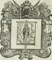 Picture 93 of 97 from Historie cronologiche dell' origine degl' ordini militari e di tutte le religione caualleresche infino ad hora instituite nel mondo : insegne, croci, stendardi, habiti capitolari ò di ceremonia, statuti, e constituzioni di cadaun'ordine : guerre campali e nauali, azioni, fatti celebri, & imprese de caualieri; confederazioni, trattati, paci, & auuenimenti per difesa del Nome Christiano, e propagazione della fede cattolica : serie di tutti i prencipi gran maestri, ordini di dame, e degl' infedeli &c. con le loro diuise (1692), leaf 419