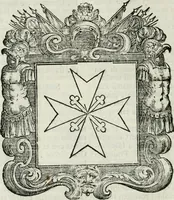 Picture 24 of 97 from Historie cronologiche dell' origine degl' ordini militari e di tutte le religione caualleresche infino ad hora instituite nel mondo : insegne, croci, stendardi, habiti capitolari ò di ceremonia, statuti, e constituzioni di cadaun'ordine : guerre campali e nauali, azioni, fatti celebri, & imprese de caualieri; confederazioni, trattati, paci, & auuenimenti per difesa del Nome Christiano, e propagazione della fede cattolica : serie di tutti i prencipi gran maestri, ordini di dame, e degl' infedeli &c. con le loro diuise (1692), leaf 85