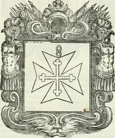 Picture 25 of 97 from Historie cronologiche dell' origine degl' ordini militari e di tutte le religione caualleresche infino ad hora instituite nel mondo : insegne, croci, stendardi, habiti capitolari ò di ceremonia, statuti, e constituzioni di cadaun'ordine : guerre campali e nauali, azioni, fatti celebri, & imprese de caualieri; confederazioni, trattati, paci, & auuenimenti per difesa del Nome Christiano, e propagazione della fede cattolica : serie di tutti i prencipi gran maestri, ordini di dame, e degl' infedeli &c. con le loro diuise (1692), leaf 86