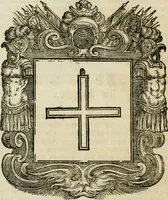 An illustration from Historie cronologiche dell' origine degl' ordini militari e di tutte le religione caualleresche infino ad hora instituite nel mondo : insegne, croci, stendardi, habiti capitolari ò di ceremonia, statuti, e constituzioni di cadaun'ordine : guerre campali e nauali, azioni, fatti celebri, & imprese de caualieri; confederazioni, trattati, paci, & auuenimenti per difesa del Nome Christiano, e propagazione della fede cattolica : serie di tutti i prencipi gran maestri, ordini di dame, e degl' infedeli &c. con le loro diuise (1692)