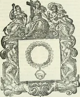 An illustration from Historie cronologiche dell' origine degl' ordini militari e di tutte le religione caualleresche infino ad hora instituite nel mondo : insegne, croci, stendardi, habiti capitolari ò di ceremonia, statuti, e constituzioni di cadaun'ordine : guerre campali e nauali, azioni, fatti celebri, & imprese de caualieri; confederazioni, trattati, paci, & auuenimenti per difesa del Nome Christiano, e propagazione della fede cattolica : serie di tutti i prencipi gran maestri, ordini di dame, e degl' infedeli &c. con le loro diuise (1692)
