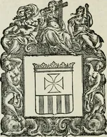 Picture 32 of 152 from Historie cronologiche dell' origine degl' ordini militari e di tutte le religione caualleresche infino ad hora instituite nel mondo : insegne, croci, stendardi, habiti capitolari ò di ceremonia, statuti, e constituzioni di cadaun'ordine : guerre campali e nauali, azioni, fatti celebri, & imprese de caualieri; confederazioni, trattati, paci, & auuenimenti per difesa del Nome Christiano, e propagazione della fede cattolica : serie di tutti i prencipi gran maestri, ordini di dame, e degl' infedeli &c. con le loro diuise (1692), leaf 151