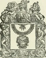 An illustration from Historie cronologiche dell' origine degl' ordini militari e di tutte le religione caualleresche infino ad hora instituite nel mondo : insegne, croci, stendardi, habiti capitolari ò di ceremonia, statuti, e constituzioni di cadaun'ordine : guerre campali e nauali, azioni, fatti celebri, & imprese de caualieri; confederazioni, trattati, paci, & auuenimenti per difesa del Nome Christiano, e propagazione della fede cattolica : serie di tutti i prencipi gran maestri, ordini di dame, e degl' infedeli &c. con le loro diuise (1692)