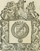 An illustration from Historie cronologiche dell' origine degl' ordini militari e di tutte le religione caualleresche infino ad hora instituite nel mondo : insegne, croci, stendardi, habiti capitolari ò di ceremonia, statuti, e constituzioni di cadaun'ordine : guerre campali e nauali, azioni, fatti celebri, & imprese de caualieri; confederazioni, trattati, paci, & auuenimenti per difesa del Nome Christiano, e propagazione della fede cattolica : serie di tutti i prencipi gran maestri, ordini di dame, e degl' infedeli &c. con le loro diuise (1692)