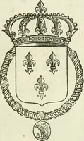 An illustration from Historie cronologiche dell' origine degl' ordini militari e di tutte le religione caualleresche infino ad hora instituite nel mondo : insegne, croci, stendardi, habiti capitolari ò di ceremonia, statuti, e constituzioni di cadaun'ordine : guerre campali e nauali, azioni, fatti celebri, & imprese de caualieri; confederazioni, trattati, paci, & auuenimenti per difesa del Nome Christiano, e propagazione della fede cattolica : serie di tutti i prencipi gran maestri, ordini di dame, e degl' infedeli &c. con le loro diuise (1692)