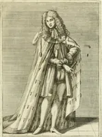 An illustration from Historie cronologiche dell' origine degl' ordini militari e di tutte le religione caualleresche infino ad hora instituite nel mondo : insegne, croci, stendardi, habiti capitolari ò di ceremonia, statuti, e constituzioni di cadaun'ordine : guerre campali e nauali, azioni, fatti celebri, & imprese de caualieri; confederazioni, trattati, paci, & auuenimenti per difesa del Nome Christiano, e propagazione della fede cattolica : serie di tutti i prencipi gran maestri, ordini di dame, e degl' infedeli &c. con le loro diuise (1692)