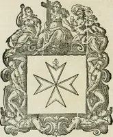 Picture 126 of 152 from Historie cronologiche dell' origine degl' ordini militari e di tutte le religione caualleresche infino ad hora instituite nel mondo : insegne, croci, stendardi, habiti capitolari ò di ceremonia, statuti, e constituzioni di cadaun'ordine : guerre campali e nauali, azioni, fatti celebri, & imprese de caualieri; confederazioni, trattati, paci, & auuenimenti per difesa del Nome Christiano, e propagazione della fede cattolica : serie di tutti i prencipi gran maestri, ordini di dame, e degl' infedeli &c. con le loro diuise (1692), leaf 371