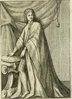 An illustration from Historie cronologiche dell' origine degl' ordini militari e di tutte le religione caualleresche infino ad hora instituite nel mondo : insegne, croci, stendardi, habiti capitolari ò di ceremonia, statuti, e constituzioni di cadaun'ordine : guerre campali e nauali, azioni, fatti celebri, & imprese de caualieri; confederazioni, trattati, paci, & auuenimenti per difesa del Nome Christiano, e propagazione della fede cattolica : serie di tutti i prencipi gran maestri, ordini di dame, e degl' infedeli &c. con le loro diuise (1692)
