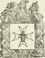 Picture 132 of 152 from Historie cronologiche dell' origine degl' ordini militari e di tutte le religione caualleresche infino ad hora instituite nel mondo : insegne, croci, stendardi, habiti capitolari ò di ceremonia, statuti, e constituzioni di cadaun'ordine : guerre campali e nauali, azioni, fatti celebri, & imprese de caualieri; confederazioni, trattati, paci, & auuenimenti per difesa del Nome Christiano, e propagazione della fede cattolica : serie di tutti i prencipi gran maestri, ordini di dame, e degl' infedeli &c. con le loro diuise (1692), leaf 388