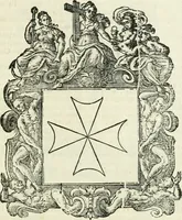 Picture 9 of 152 from Historie cronologiche dell' origine degl' ordini militari e di tutte le religione caualleresche infino ad hora instituite nel mondo : insegne, croci, stendardi, habiti capitolari ò di ceremonia, statuti, e constituzioni di cadaun'ordine : guerre campali e nauali, azioni, fatti celebri, & imprese de caualieri; confederazioni, trattati, paci, & auuenimenti per difesa del Nome Christiano, e propagazione della fede cattolica : serie di tutti i prencipi gran maestri, ordini di dame, e degl' infedeli &c. con le loro diuise (1692), leaf 40