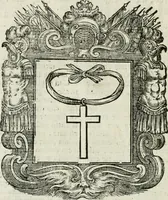 Picture 141 of 152 from Historie cronologiche dell' origine degl' ordini militari e di tutte le religione caualleresche infino ad hora instituite nel mondo : insegne, croci, stendardi, habiti capitolari ò di ceremonia, statuti, e constituzioni di cadaun'ordine : guerre campali e nauali, azioni, fatti celebri, & imprese de caualieri; confederazioni, trattati, paci, & auuenimenti per difesa del Nome Christiano, e propagazione della fede cattolica : serie di tutti i prencipi gran maestri, ordini di dame, e degl' infedeli &c. con le loro diuise (1692), leaf 413