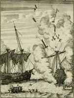 An illustration from Historie der boecaniers, of vrybuyters van America : van haar eerste beginzelen tot deze tegenwoordige tyd toe : met figuuren. (1700)