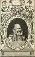Picture 11 of 137 from Historie der Nieder-landscher ende haerder Naburen oorlogen : ende geschiedenissen tot den iare MVICXII, nu de laestemael bij hem voor syme todtmerckelijck verbetert en in, XXXII boecken voltzocken is mede' hier by gevoegt des autheurs leven [by Simeon Ruytinck] verryckt benessens de Land-Caerte met by na hondert correcte Conterfeijtsels vande voor treflijcste Personagien in dese Historie verhaelt. Alle cierlijck na d'leven ghedaen ende in Coperen platen gesteken ; gedruckt int Yaer ons Heeren MDCXXXVI (1636), leaf 27